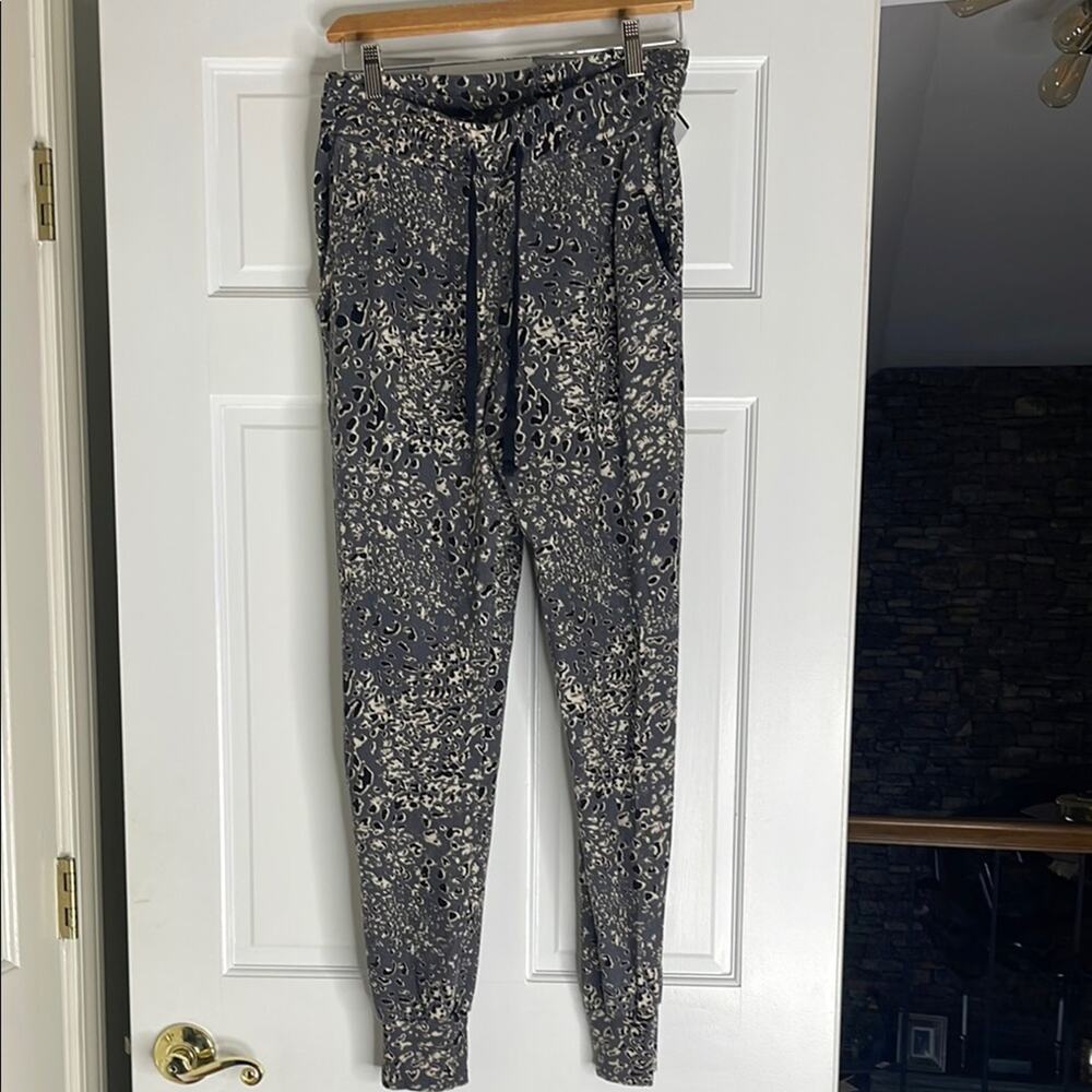 Sundry Black and Cream Leopard Print Joggers.  Size 2